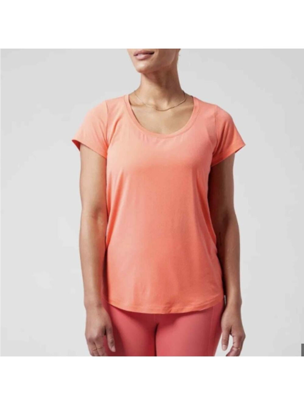 L Athleta Stratus II Short-Sleeve T-Shirt in Sunset Glow